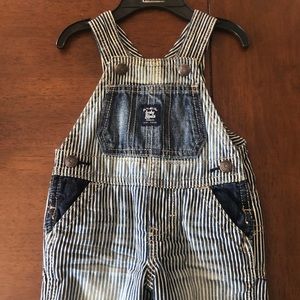 0-3month baby b’gosh striped overalls